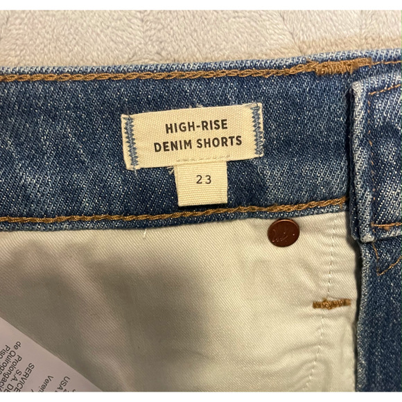 Madewell Women's High-Rise Denim Shorts, Size 23, Distressed Blue, Casual Summer - Picture 5 of 6
